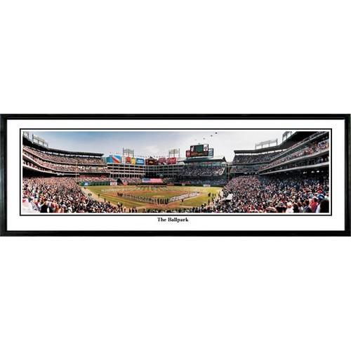 Texas Rangers "the Ballpark" - 13.5"x39" Standard Black Frame