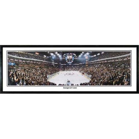 Columbus Bluejackets "inaugural Game" - 13.5"x39" Standard Black Frame