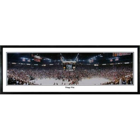 Detroit Red Wings "wings Win" - 13.5"x39" Standard Black Frame