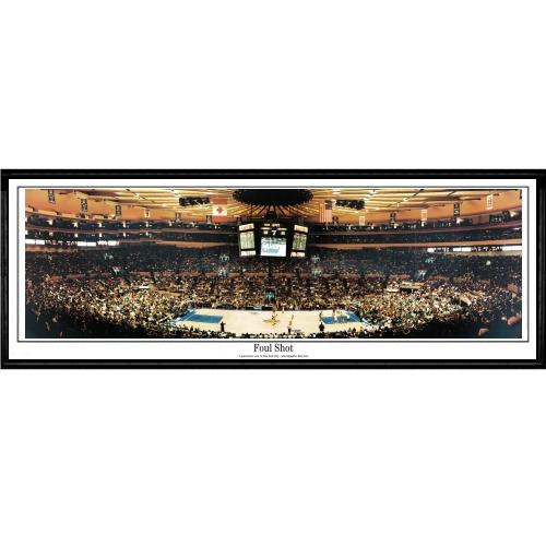 New York Knicks "foul Shot"  - 13.5"x39" Standard Black Frame