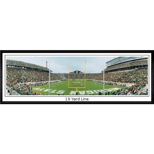 Michigan State Spartans "end Zone" - 13.5"x39" Standard Black Frame