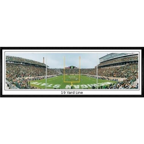 Michigan State Spartans "end Zone" - 13.5"x39" Standard Black Frame