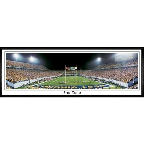 West Virginia Mountaineers "end Zone"  - 13.5"x39" Standard Black Frame