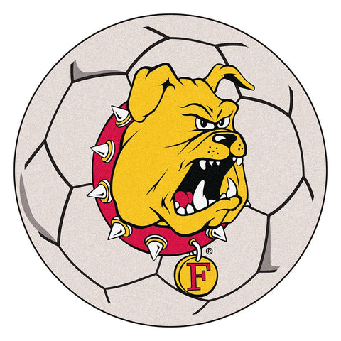 Ferris State Bulldogs Ncaa Soccer Ball Round Floor Mat (29")