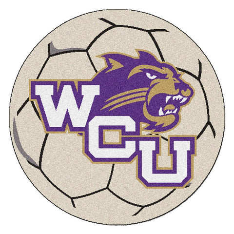 Western Carolina Catamounts Ncaa "soccer Ball" Round Floor Mat (29")