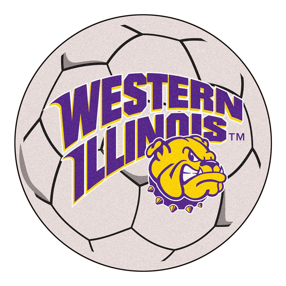 Western Illinois Leathernecks Ncaa "soccer Ball" Round Floor Mat (29")