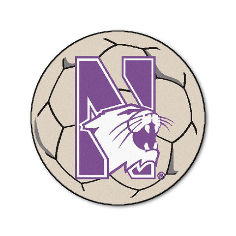 Northwestern Wildcats Ncaa "soccer Ball" Round Floor Mat (29")