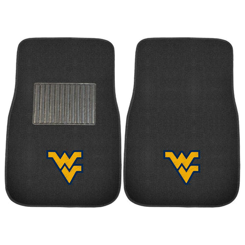 West Virginia Mountaineers Ncaa 2-pc Embroidered Car Mat Set