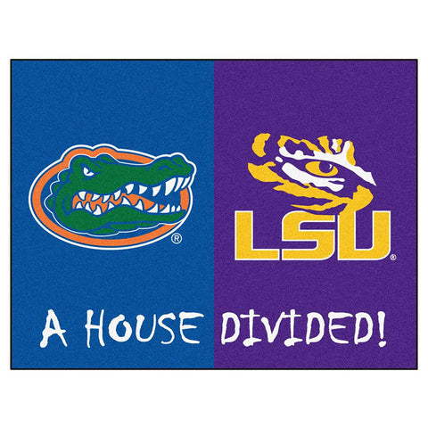 House Divided: Florida - Lsu Ncaa House Divided Nfl "all-star" Floor Mat (34"x45")