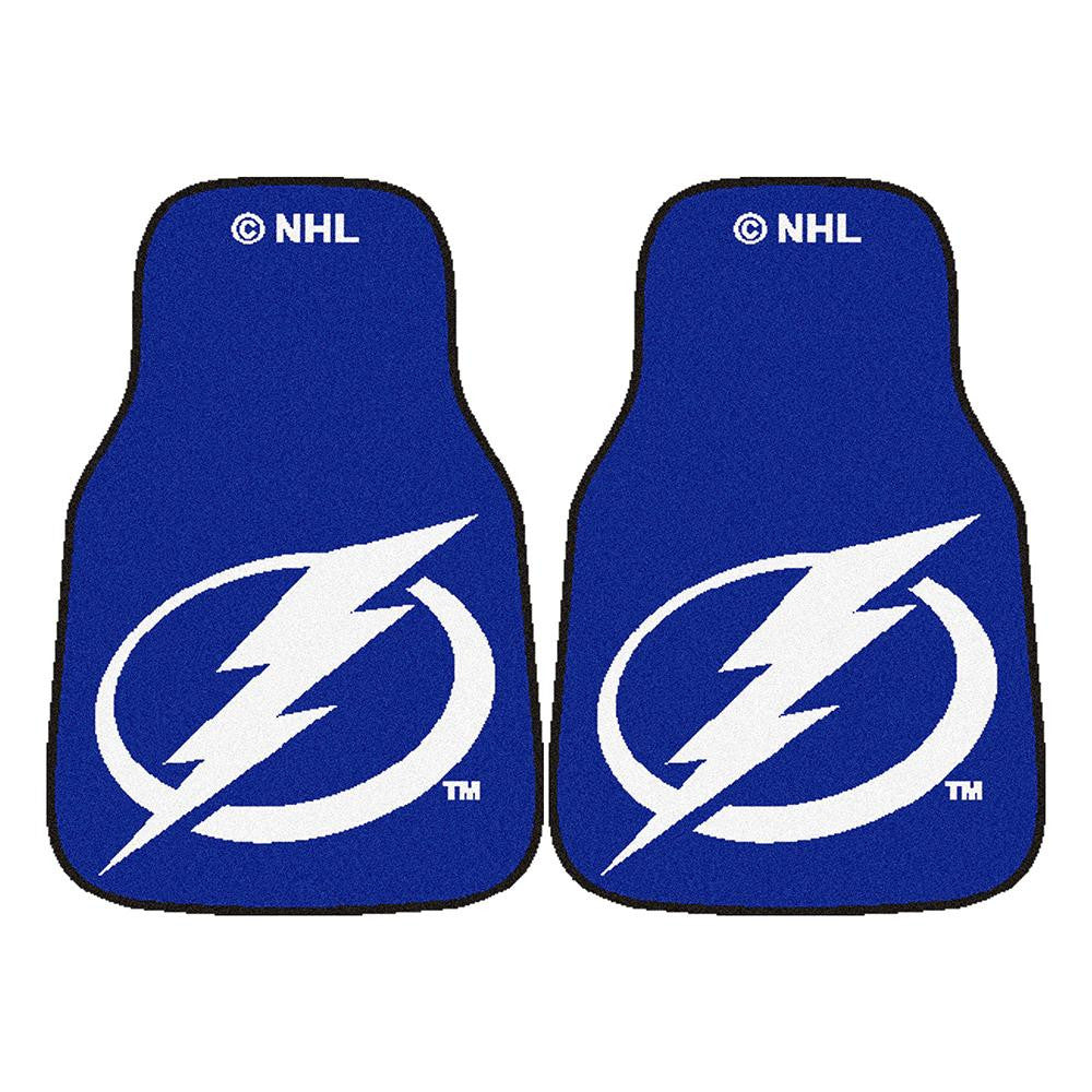 Tampa Bay Lightning NHL 2-Piece Printed Carpet Car Mats (18x27)