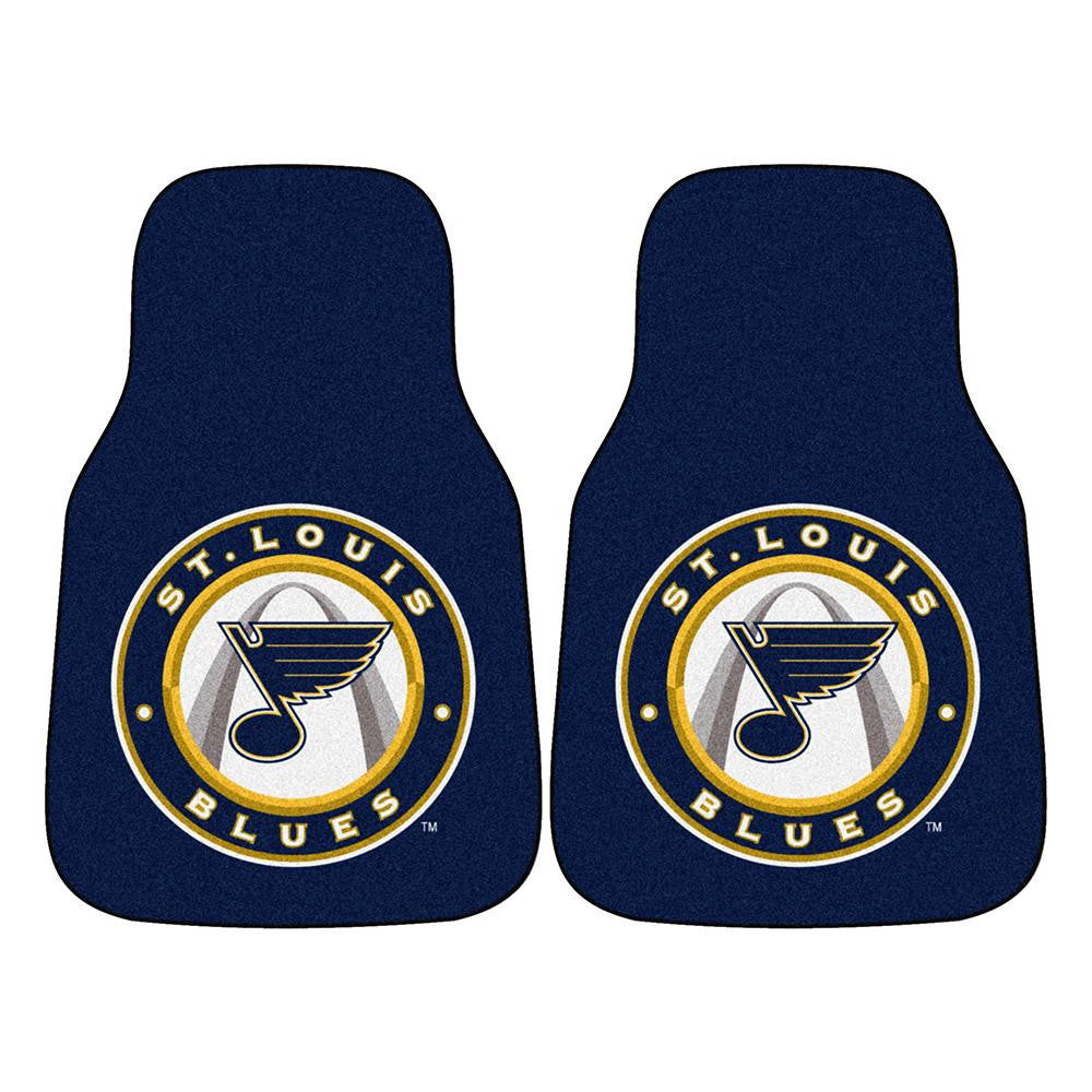 St. Louis Blues NHL 2-Piece Printed Carpet Car Mats (18x27)