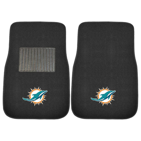 Miami Dolphins NFL 2-pc Embroidered Car Mat Set