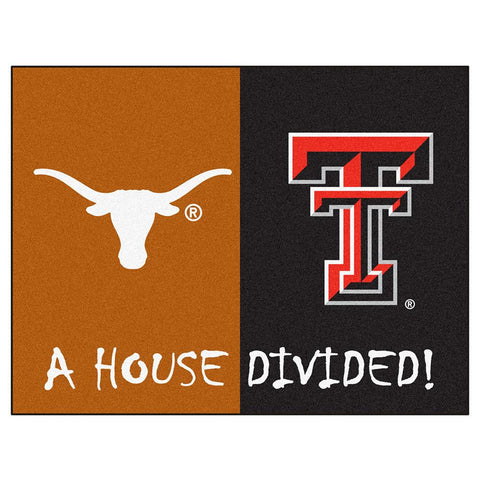 Texas Longhorns-texas Tech Red Raiders Ncaa House Divided Ncaa "all-star" Floor Mat (34"x45")