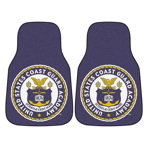 Coast Guard Bears Ncaa 2-piece Printed Carpet Car Mats (18x27)