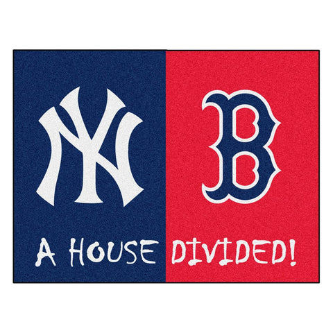 Yankees - Red Sox  MLB House Divided NFL All-Star Floor Mat (34x45)