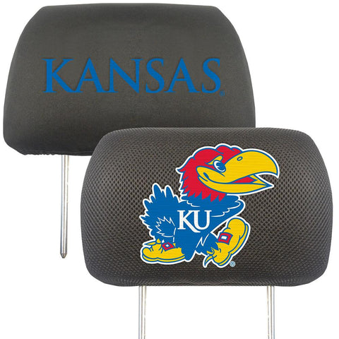 Kansas Jayhawks Ncaa Polyester Head Rest Cover (2 Pack)