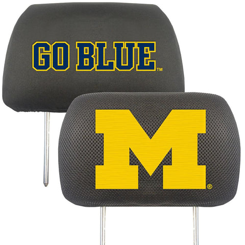 Michigan Wolverines Ncaa Polyester Head Rest Cover (2 Pack)