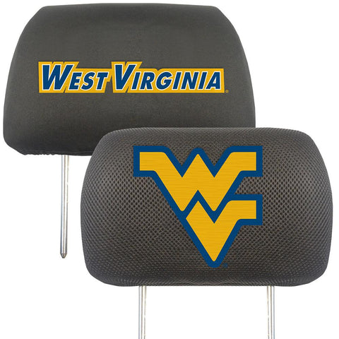 West Virginia Mountaineers Ncaa Polyester Head Rest Cover (2 Pack)