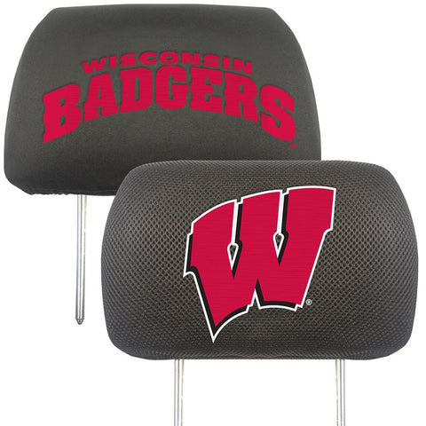 Wisconsin Badgers Ncaa Polyester Head Rest Cover (2 Pack)