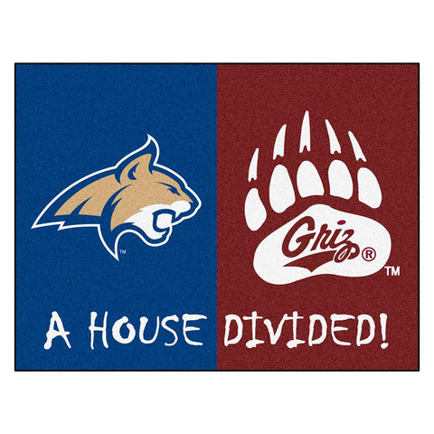 Montana Grizzlies-montana State Bobcats Ncaa House Divided "all-star" Floor Mat (34"x45")
