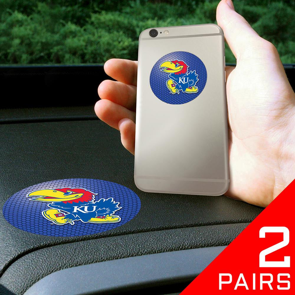 Kansas Jayhawks Ncaa "get A Grip" Cell Phone Grip Accessory (2 Piece Set)