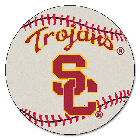 Usc Trojans Ncaa "baseball" Round Floor Mat (29")