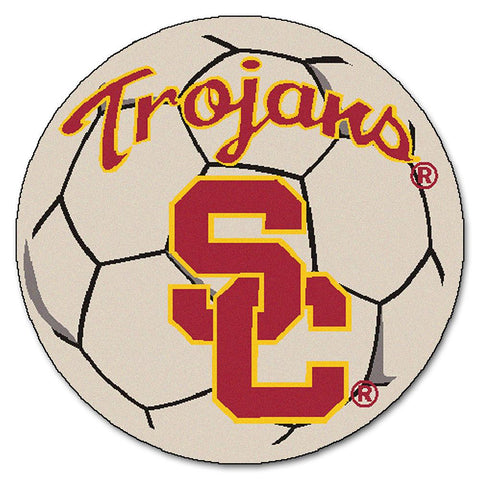 Usc Trojans Ncaa "soccer Ball" Round Floor Mat (29")