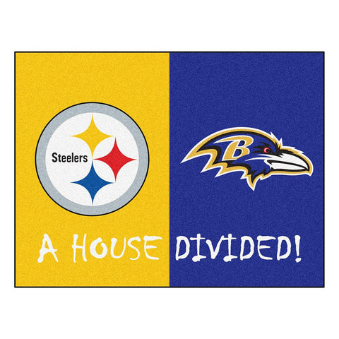 Pittsburgh Steelers-Baltimore Ravens NFL House Divided NFL All-Star Floor Mat (34x45)