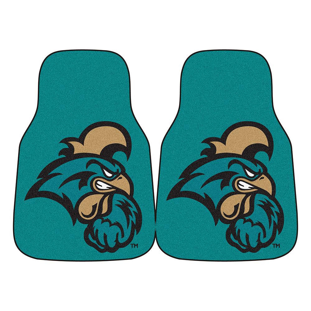 Coastal Carolina Chanticleers Ncaa 2-piece Printed Carpet Car Mats (18x27)