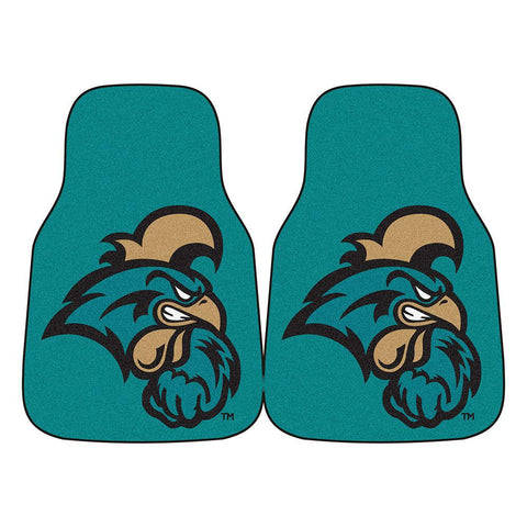 Coastal Carolina Chanticleers Ncaa 2-piece Printed Carpet Car Mats (18x27)