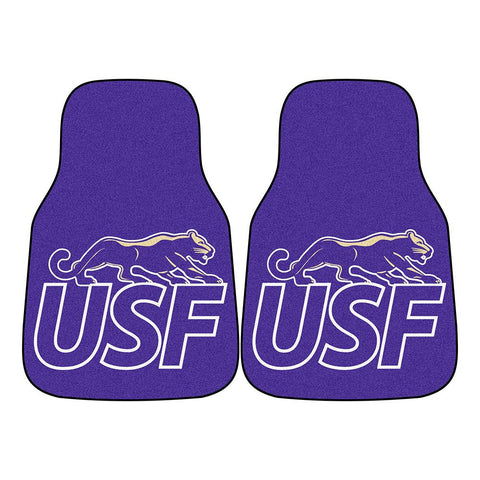 Sioux Falls Cougars Ncaa 2-piece Printed Carpet Car Mats (18x27)