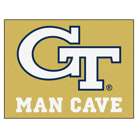 Georgia Tech Yellowjackets Ncaa Man Cave "all-star" Floor Mat (34in X 45in)