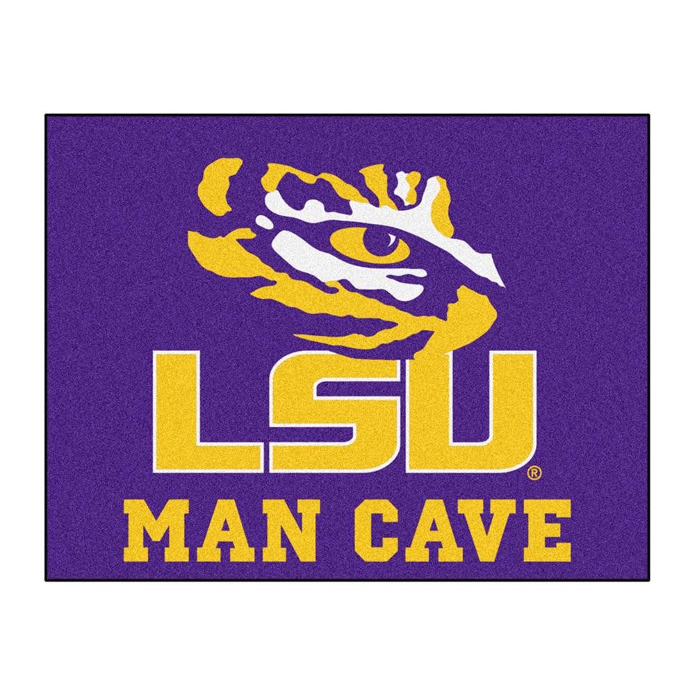 Lsu Tigers Ncaa Man Cave "all-star" Floor Mat (34in X 45in)