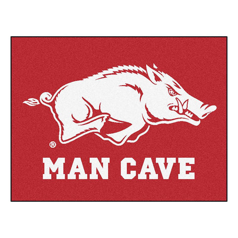 Arkansas Razorbacks Ncaa Man Cave "all-star" Floor Mat (34in X 45in)