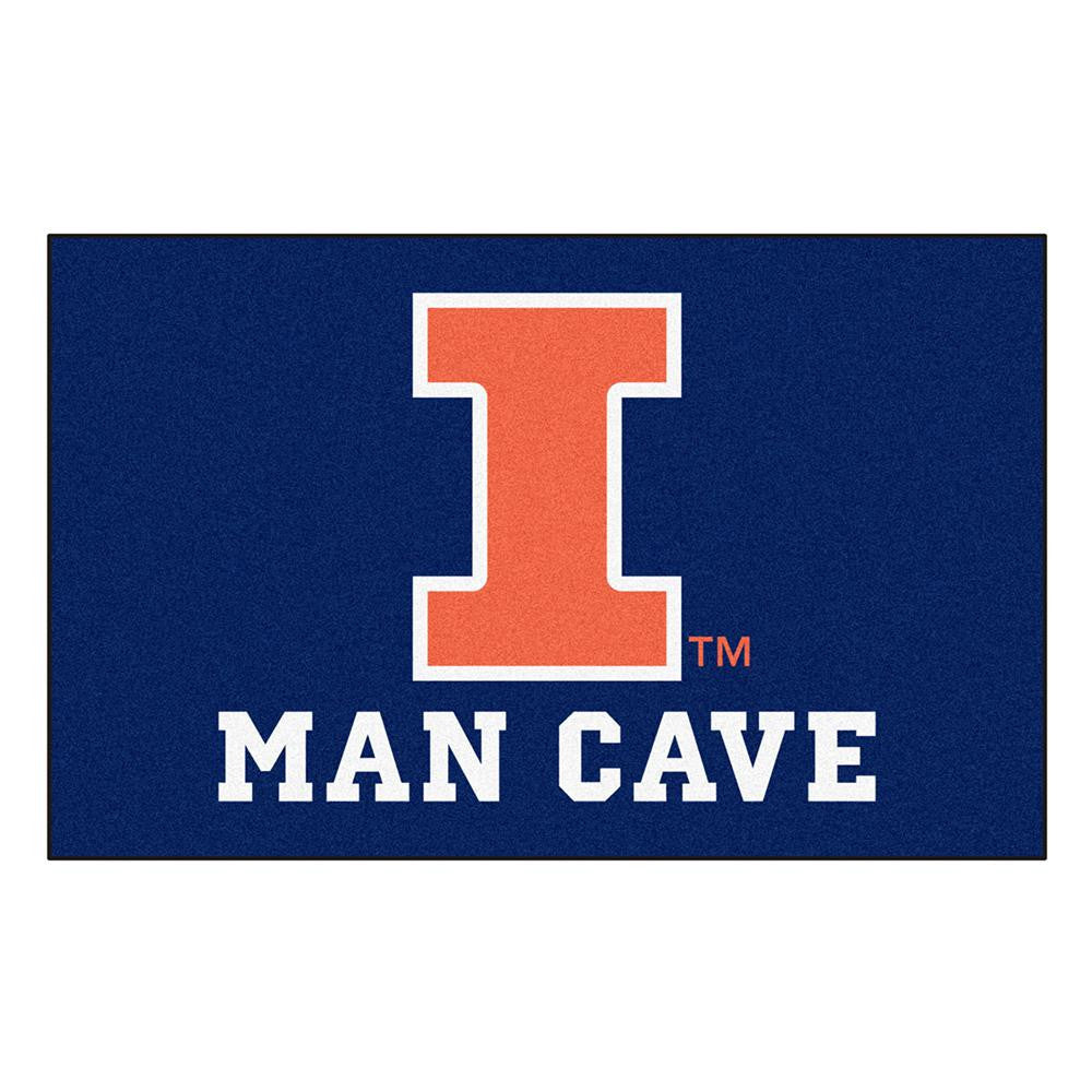 Illinois Fighting Illini Ncaa Man Cave "ulti-mat" Floor Mat (60in X 96in)