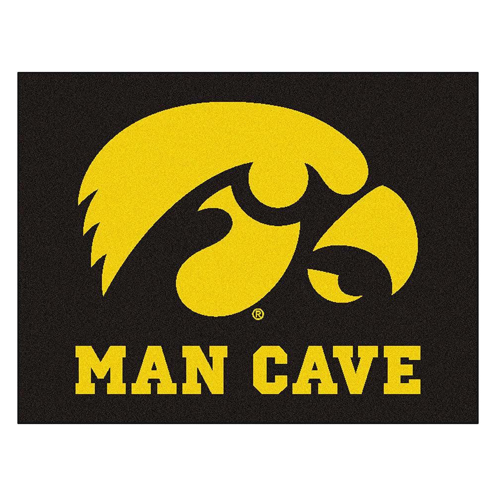 Iowa Hawkeyes Ncaa Man Cave "all-star" Floor Mat (34in X 45in)