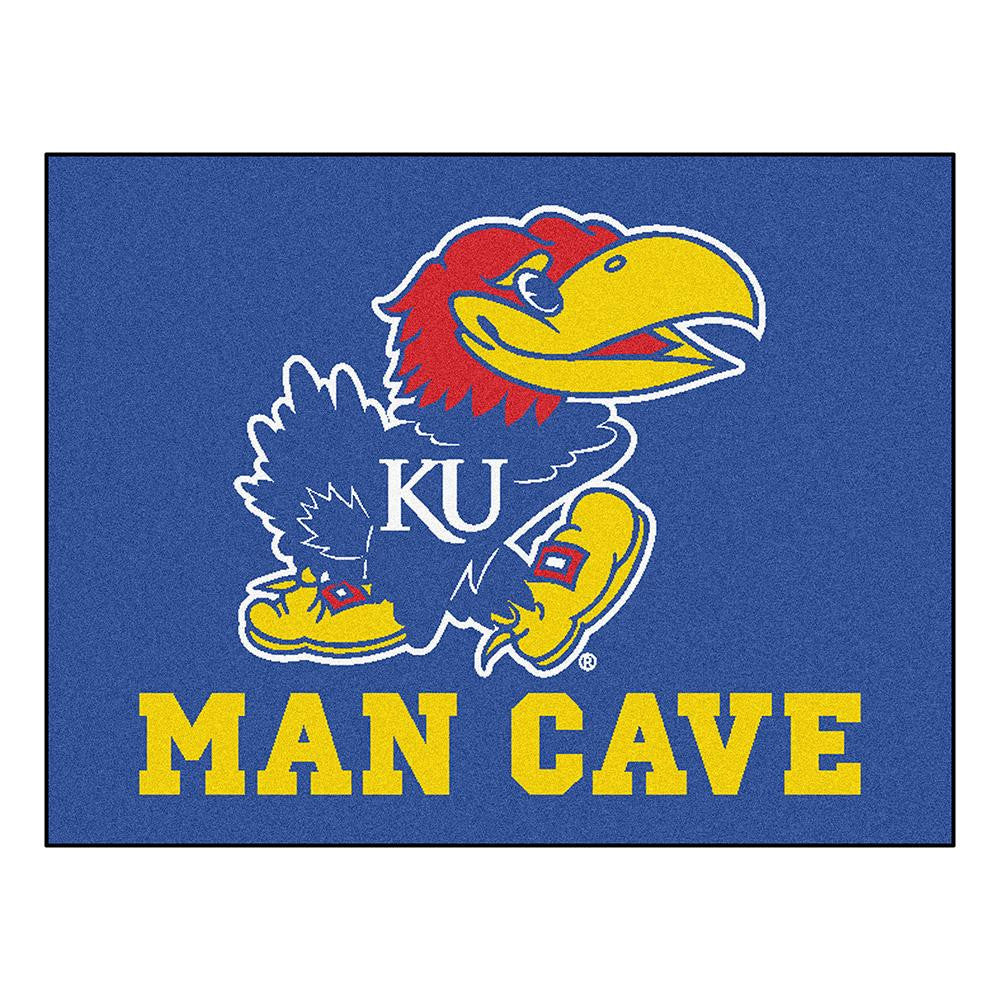 Kansas Jayhawks Ncaa Man Cave "all-star" Floor Mat (34in X 45in)