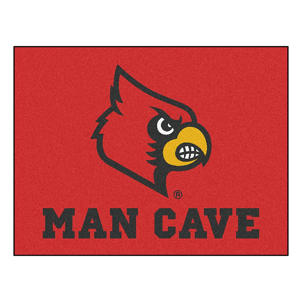 Louisville Cardinals Ncaa Man Cave "all-star" Floor Mat (34in X 45in)