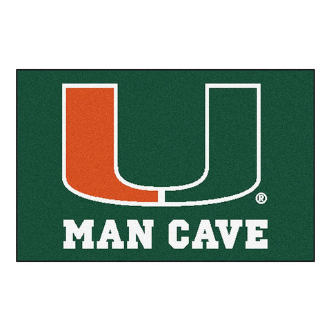 Miami Hurricanes Ncaa Man Cave "starter" Floor Mat (20in X 30in)