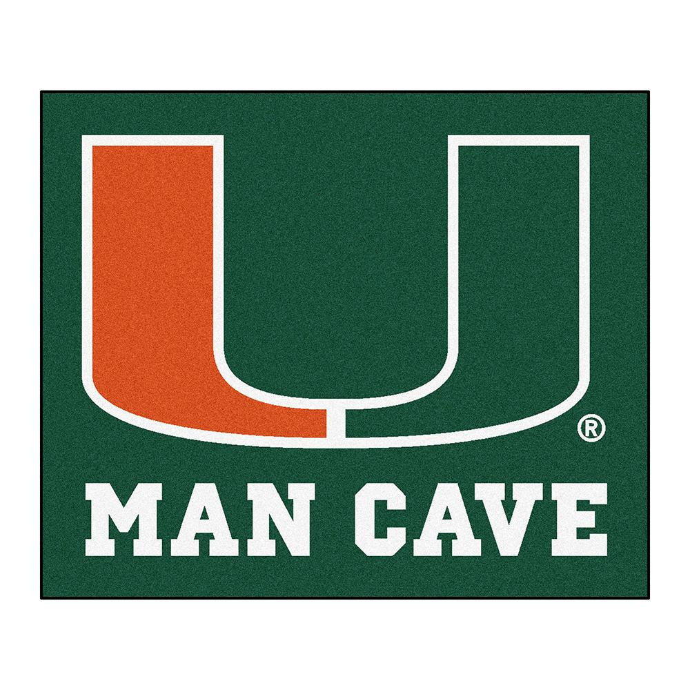 Miami Hurricanes Ncaa Man Cave "tailgater" Floor Mat (60in X 72in)