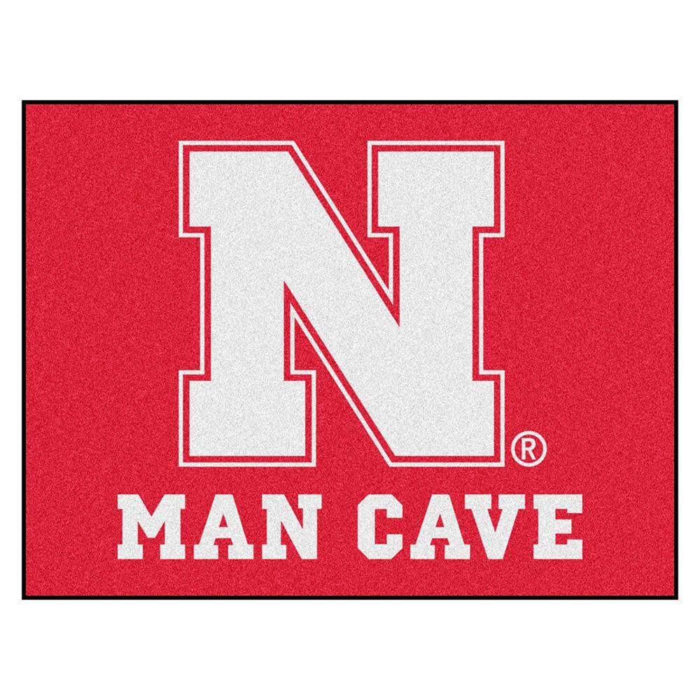 Nebraska Cornhuskers Ncaa Man Cave "all-star" Floor Mat (34in X 45in)