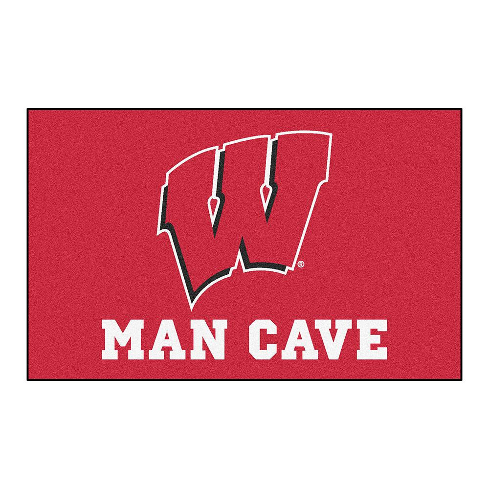 Wisconsin Badgers Ncaa Man Cave "ulti-mat" Floor Mat (60in X 96in)