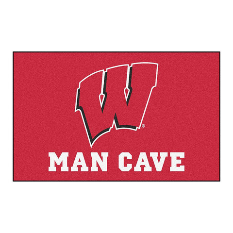 Wisconsin Badgers Ncaa Man Cave "ulti-mat" Floor Mat (60in X 96in)