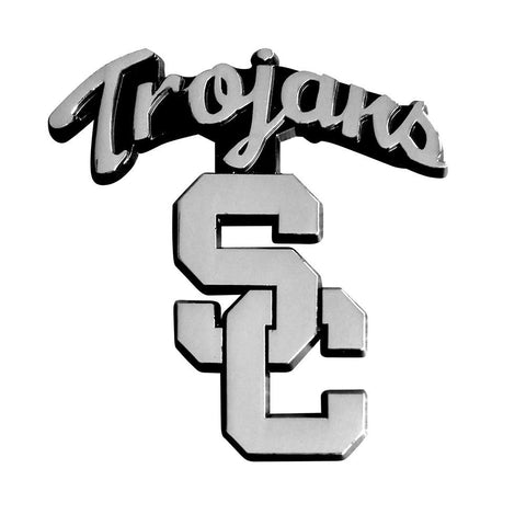 Usc Trojans Ncaa Chrome Car Emblem (2.3in X 3.7in)