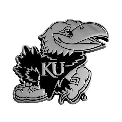 Kansas Jayhawks Ncaa Chrome Car Emblem (2.3in X 3.7in)