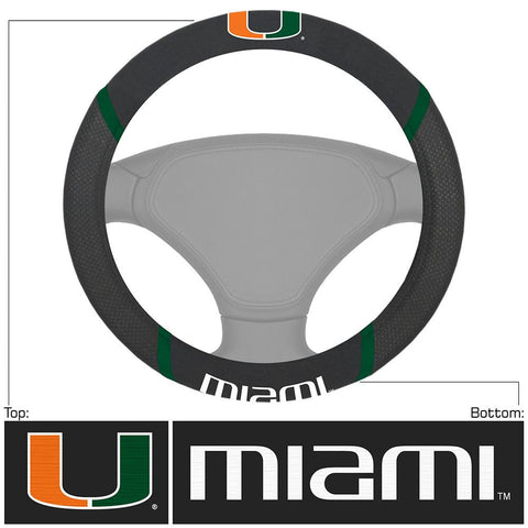 Miami Hurricanes Ncaa Polyester Steering Wheel Cover