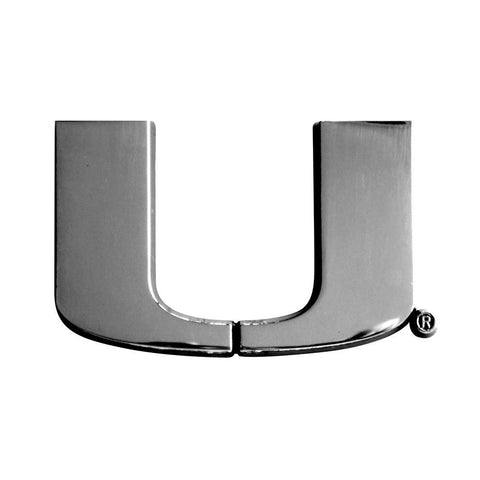 Miami Hurricanes Ncaa Chrome Car Emblem (2.3in X 3.7in)