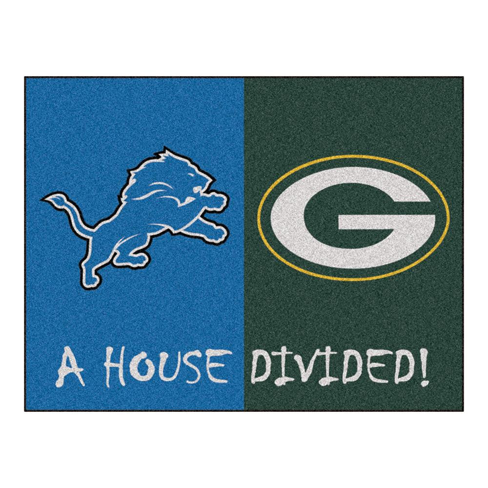 Detroit Lions-Green Bay Packers NFL House Divided NFL All-Star Floor Mat (34x45)