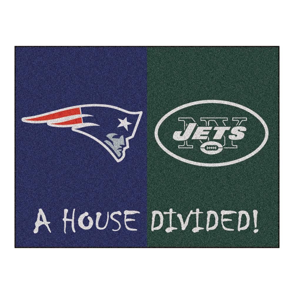 New England Patriots-New York Jets NFL House Divided NFL All-Star Floor Mat (34x45)