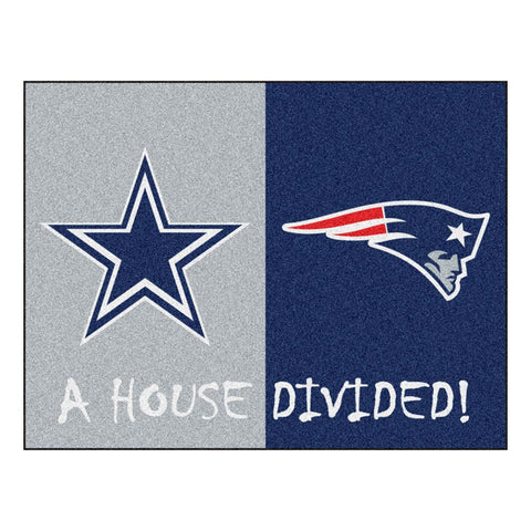 Dallas Cowboys-New England Patriots NFL House Divided NFL All-Star Floor Mat (34x45)